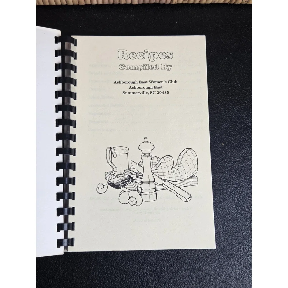 Ashborough East Women's Club Cookbook Summerville, South Carolina Recipe Book